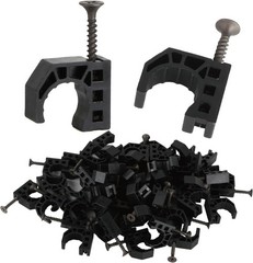 Half Clamp J-Hook Pipe Support Set 50 Pack 1/2 Inch Black
