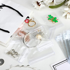Spakon 160 Pcs Clear PVC Jewelry Bags 5 Sizes Plastic Transparent Zipper Jewelry