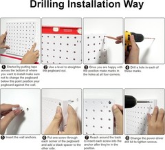 8Pcs White Pegboard Panels with Mounting Kits for Easy Installation and Storage