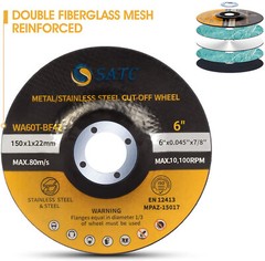 Box of 100pcs 6″150MM Depressed Center Cut-Off Wheels for Metal &Stainless Steel