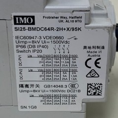 New IMO SI25-BMDC64R-2+X/95K Isolation PV Manual Disconnect IP20 Switch