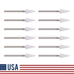 Dental White Stone Flame Mounted Polishing Burs- FG 12/pks Abrasion Point Bur