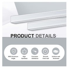 Blulu 2 Pcs Aluminum Angle Stock 48″ Long x 3/5″ Wide x 1/16″ Thick Iron Trim