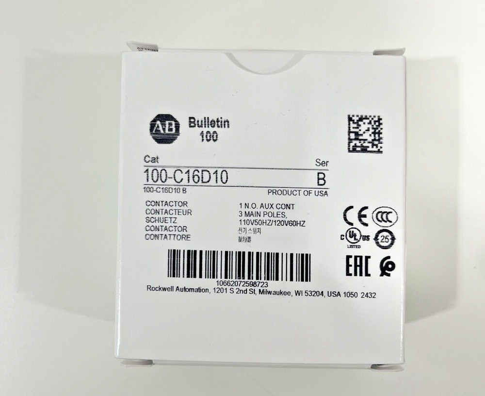 Allen-Bradley 100-C16D10 16 AMP 120VAC COIL IEC Contactor New Sealed US STOCK