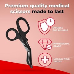 First Aid Medical Titanium Bonded Bandage EMT Shears Bent Scissors 7 1/4″