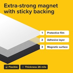 10 Extra-Strong Self-Adhesive Magnetic Sheets – Ideal for Teachers and Crafters