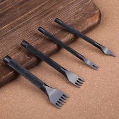 3mm Leather Lacing Stitching Punch Set 1 2 4 6 Prong Black Hole Tool