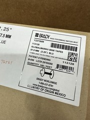 Brady 113128 GLOBALMARK B595 2.5” x 100’ Blue Outdoor Permanent Vinyl Label Tape