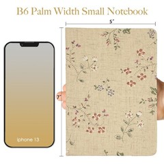 ipoul Floral Linen Journal, Similar B6 (5″x7″), B6-Floral Apricot