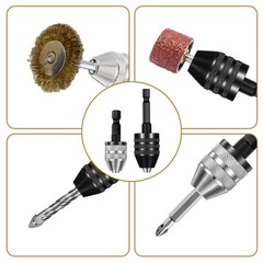2 PCS Keyless Drill Chuck for Impact Driver, 1/4 Inch Hex Shank Drill Chuck F…