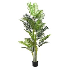 78.5″ Artificial Palm Tree with Black Plastic Pot, Set of 2