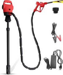 Electric Drum Pump, 120V AC / 12V DC Barrel Pump, 5 GPM Flow Rate, 33.5″-49″ Tel
