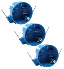 20 cu. in. 1-Gang New Work Round Ceiling Electrical Box,Nail-On, PVC, Pack Of 3