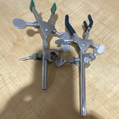 Lot of 2 Physical Laboratory Utility Lab Clamps w/ Thumb Screws, Rubber Jaws