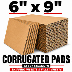 6×9 Corrugated Cardboard Pads Inserts Filler Sheets 32 ECT Shipping Support