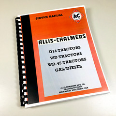Set Allis Chalmers Wd Tractor Service Repair Operators Shop Manuals New Book Ac