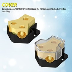 Joinfworld 12V Power Distribution Block Car Audio 2 Way Ground Distribution B…