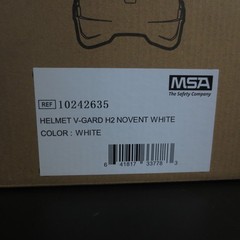 MSA 10242635 V-Gard H2 Safety Helmet – Ratchet Suspension – White