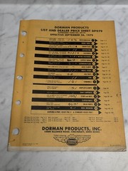 DORMAN PRODUCTS DP979 LIST DEALER PRICE SHEET SUPERSEDES FORM NO DP179 1979