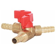 5/16″ Hose Barb Y shape 3 way Union Split Brass Shut off Ball Valve Fitting N888