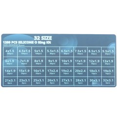 1228 Pcs 32 Size Clear Food Grade Silicone O-Rings Assortment Kit with OD 4-32mm
