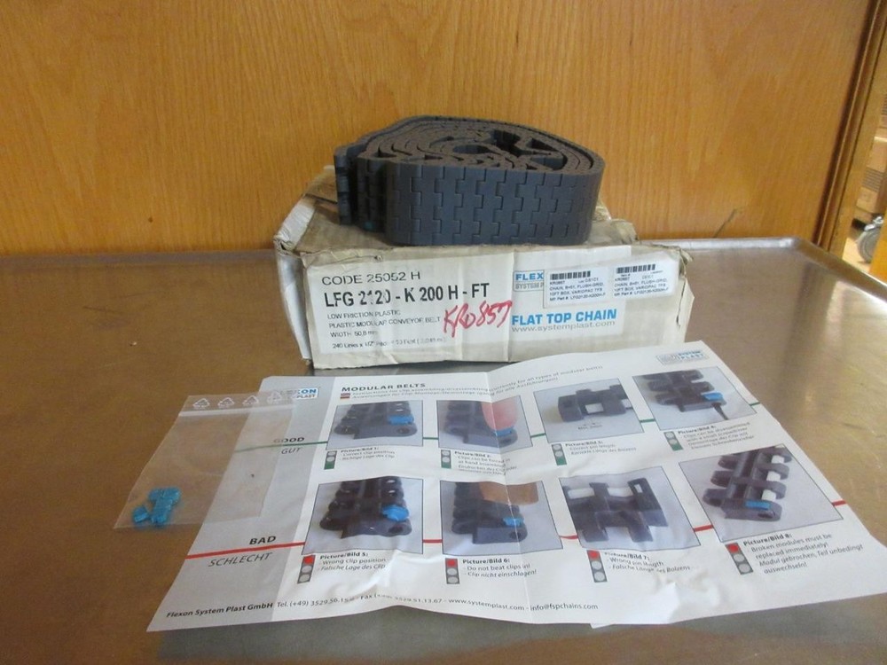 Flexon System Plast LFG 2120H – K 200 H-FT Modular Conveyor Belt 50.8mmx10 Feet