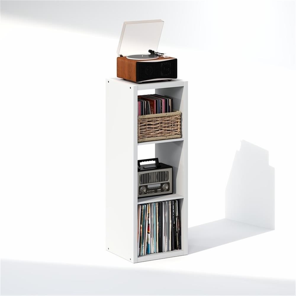 Pemberly Row 3-Cube Vertical Media Storage Organizer in White