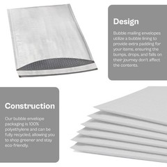 5250 5×10 Poly Bubble Mailers Padded Envelopes Bags 4.5″ Wide 5″ x 10″