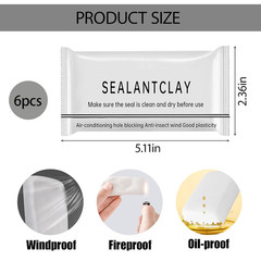 2026 Upgraded Moldable Sealant Clay, Faster Drying – 6-Pack Sealant Mastic, Quic