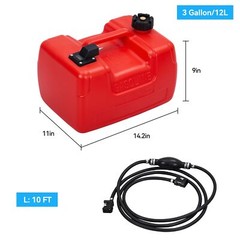 3 Gallon 12L Portable Boat Fuel Tank Marine Outboard Motor Fuel Tank w/Handle