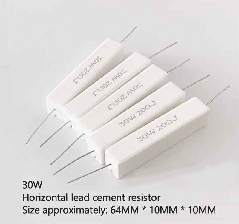 30W Horizontal Cement Resistor 1R/2/3R/3.3/4R/4.7R/5/6/8R/10/12/15/20 ohms