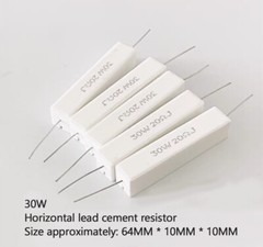 30W Horizontal Cement Resistor 1R/2/3R/3.3/4R/4.7R/5/6/8R/10/12/15/20 ohms