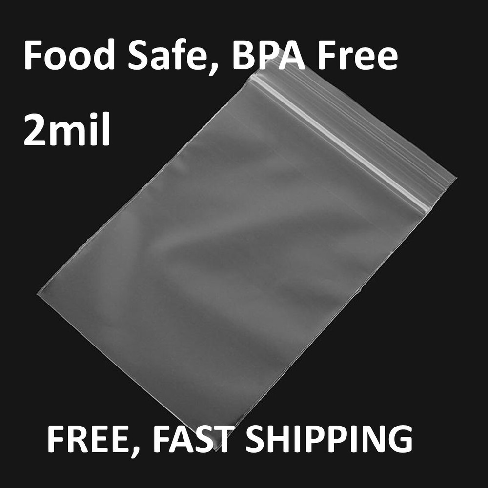 10″x12″ CLEAR 2MIL ZIP SEAL TOP LOCK BAGS POLY PLASTIC RECLOSABLE ZIPPER BAGGIES