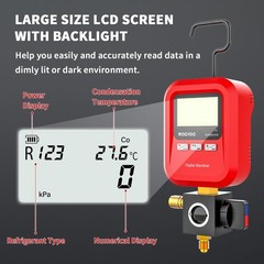 Digital Single Manifold Gauge, HVAC Refrigerants Digital AC Gauges Pressure
