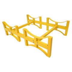 Heavy Duty Stackable Oil Barrel Bracket Yellow Drum Rack Steel 1600lbs Capacity