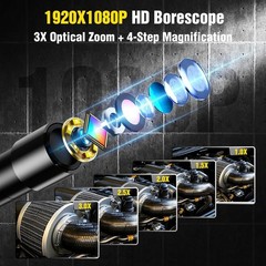 Industrial Endoscope Camera 1080P HD 4.3” Screen Borescope Inspection Camera US