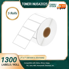 5Rolls Direct Thermal 2″x1″ Labels for Zebra GX420d LP2824 ZD410 ZD420 ZT220