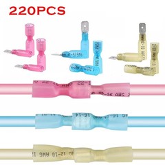 220pcs Waterproof Heat Shrink Spade Male & Female Wire Terminals Connectors Kit