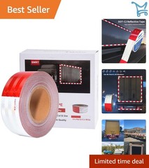 DOT-C2 Reflective Tape 2 Inch x 100 Feet Waterproof Red White Safety Tape
