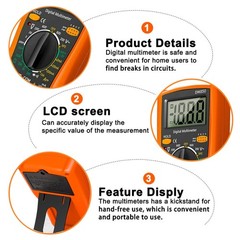 Digital Multimeter AC DC Voltmeter Ammeter Ohmmeter Volt Tester Meter 830L USA