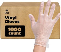 Disposable Vinyl Gloves, Latex Free, Case of 1000 Gloves – Large
