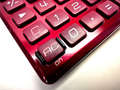 🧮 Casio SL-1100TV METALLIC RUBY RED 💎🍒Gem Collectible Calculator BIG Display