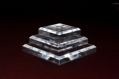 Clear Acrylic Square Beveled Display Base, 3″ W x 3″L x 3/4″ High