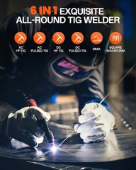 HF Aluminum Tig Welder AC/DC Pulse MMA Tig Welding Machine 200A 220V &Foot Pedal