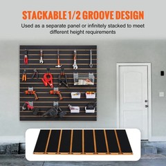VEVOR Slatwall Panels Garage Storage Panel Organizer 2′ H x 4′ W Black Set of 2