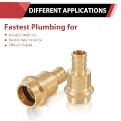 (Pack of 20) EFIELD 1/2″ Copper Press X 1/2″ PEX Crimp Coupling Brass Adapters