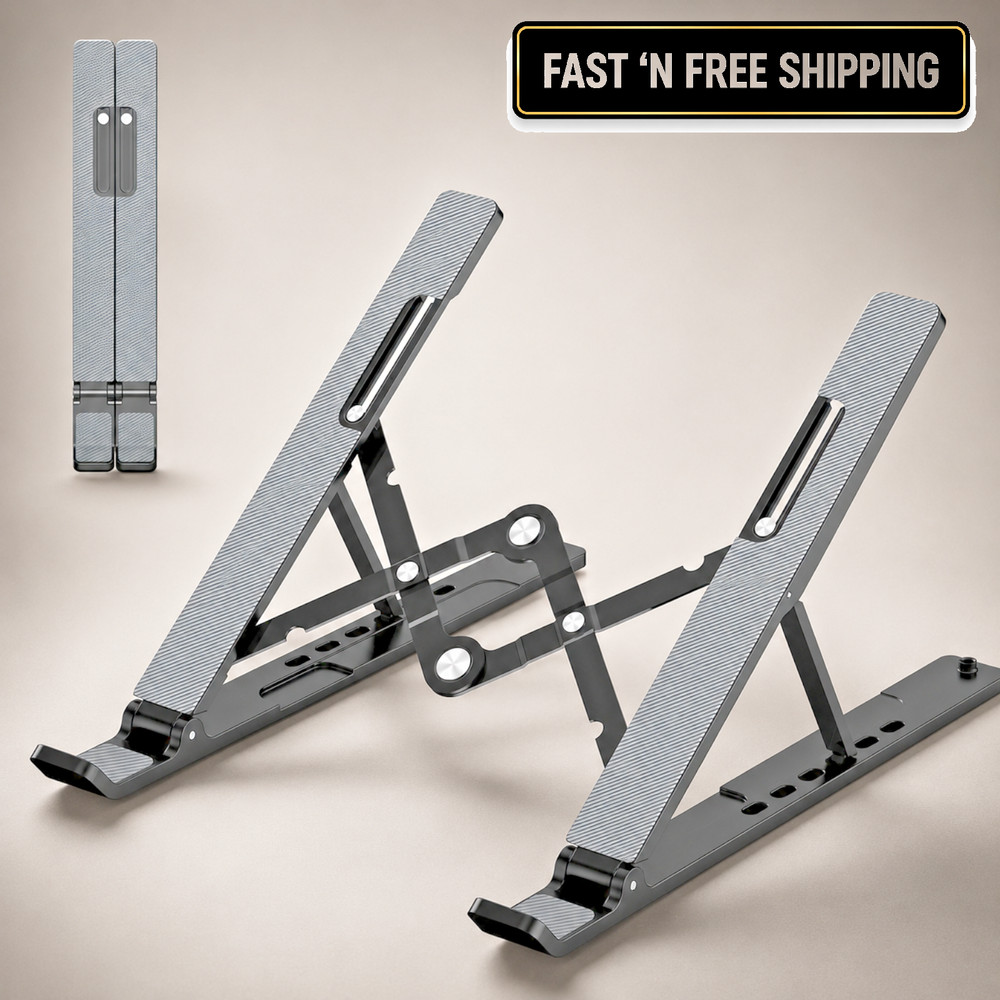 Adjustable Laptop Stand, Portable Laptop Riser for Desk, Abs+ Silicone, Foldable