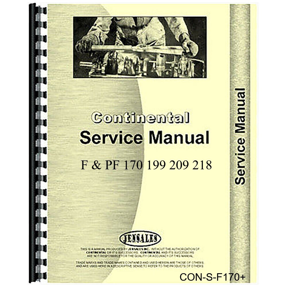 Continental Engine Service Repair Manual F PF 170 199 209 218