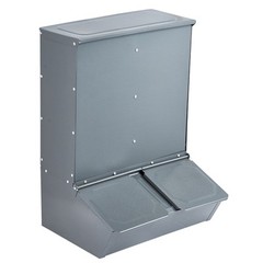 Hog Feeder 3.7 Bushel Metal Double Door Pig Feeder Feeding up to 8 Hogs