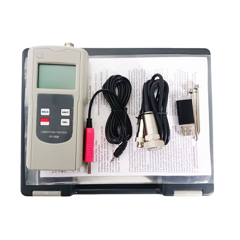 Vibration Gauge with Velocity 0.1-400.0 mm/s RS232 USB Data Cable and Software